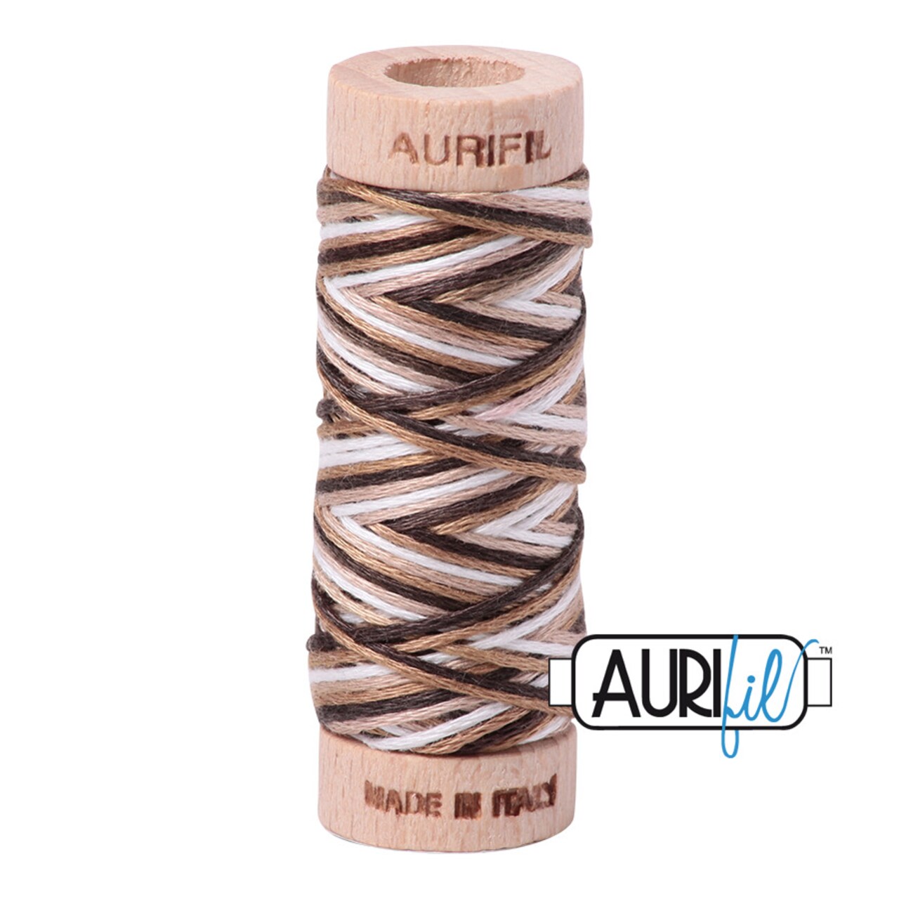 Nutty Nougat - Variegated (4667) | Aurifloss Small Spool (18M / 18Y) | Aurifil Thread